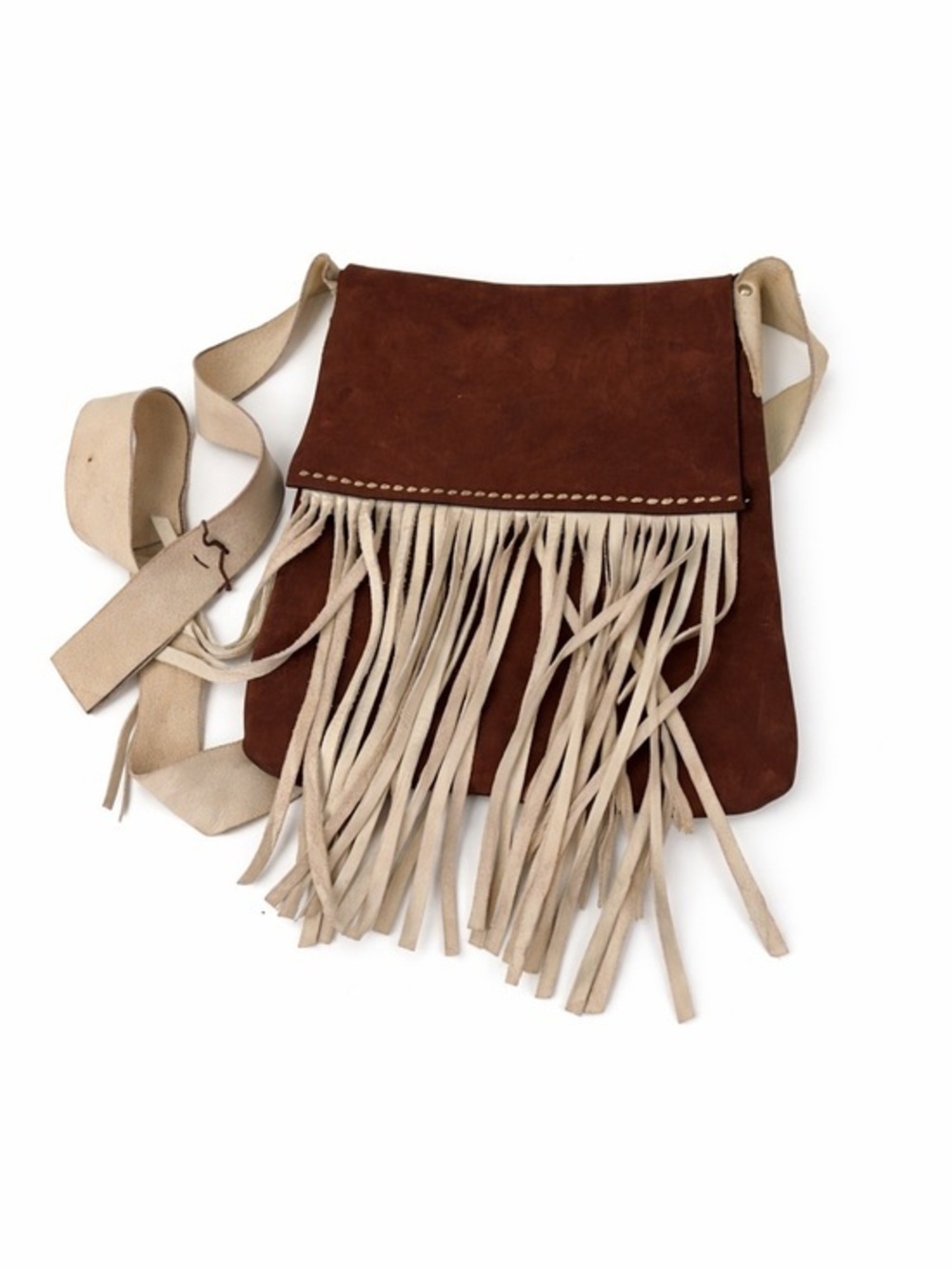 Handmade Leather Fringe Crossbody Bag Brown Boho Western tote purse